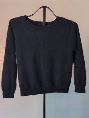 Brazeau Tricot Slouchy 100% Cashmere Crew Sweater in Black Size 3 (Large)